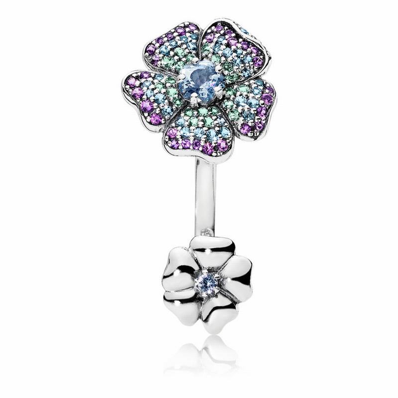 Pandora Glorious Blooms Statement Ring - Sterling Silver/Blue/Crystal/Cubic Zirconia - Canada | RE66